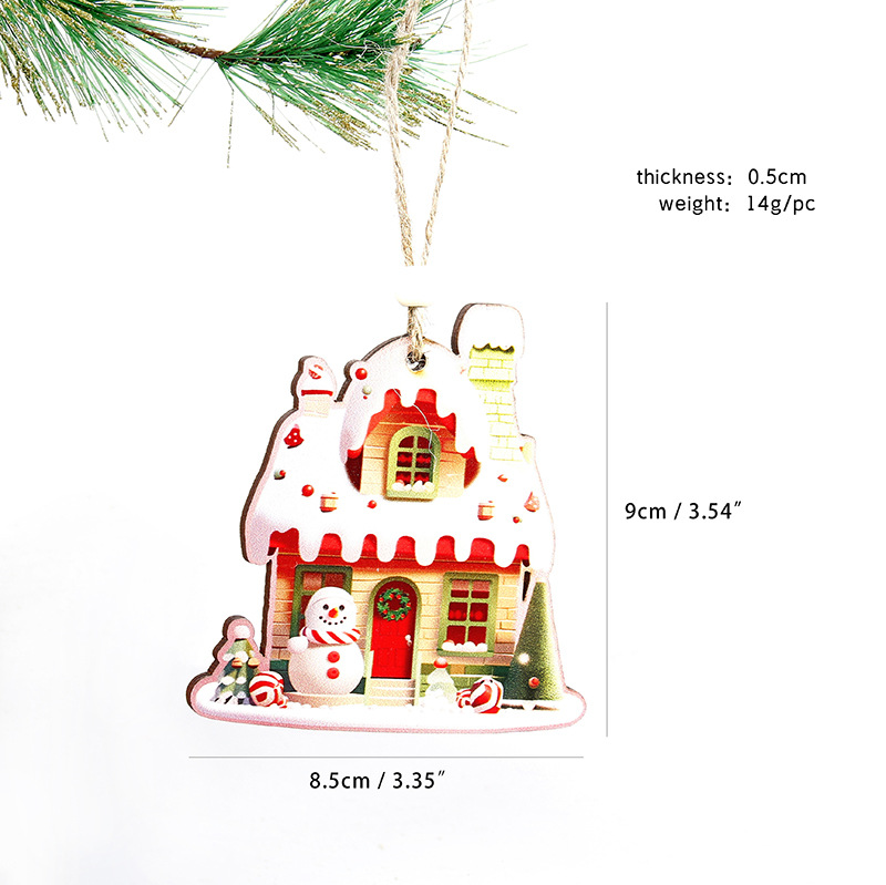 Decoraciones de Navidad de madera colgante decoración del hogar festivales artesanía de madera colgante colgante de árbol de Navidad
