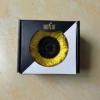 Lemon yellow black heart 9-10cm single flower