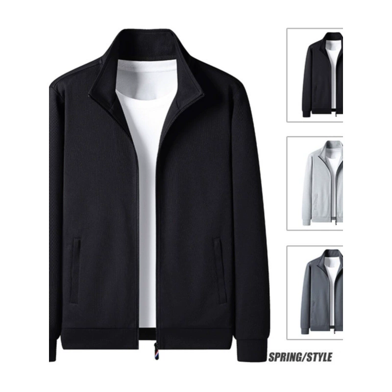 Мужская спортивная куртка средних лет весной и осенью тонкий свободный повседневный воротник куртка папа осенний топ