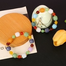 仿花梨木手串紫檀缅甸梨花木佛串文玩景区地摊货源发直播男女手串