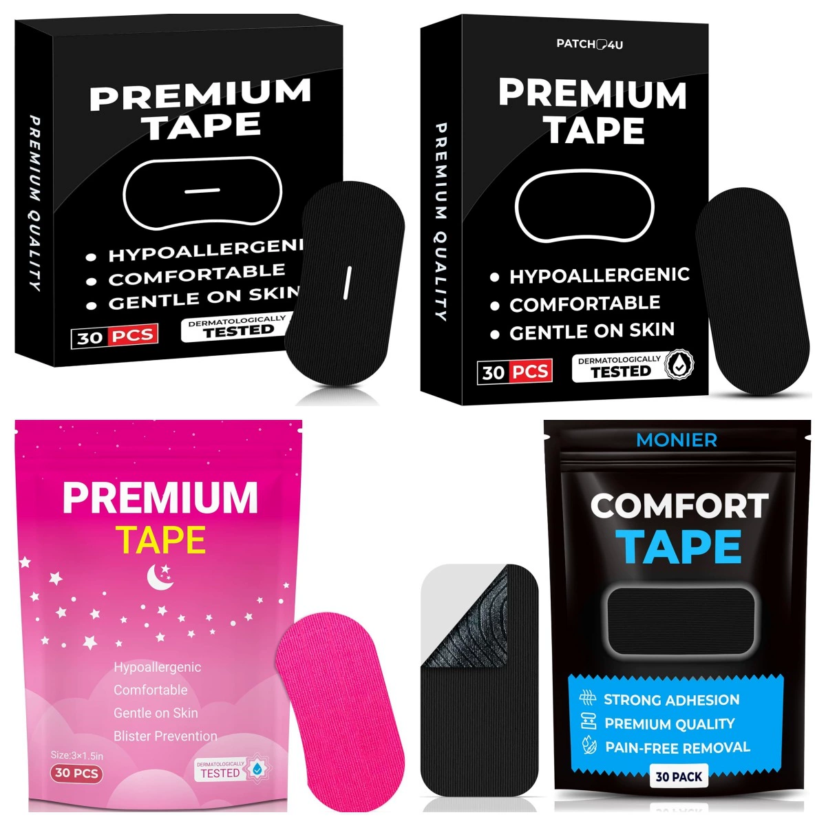 Эластичная тканевая повязка для закрытого рта, готовая к сну, пластырь против дыхания через рот и против храпа, трансграничная полоска для сна, овальная повязка для закрытого рта