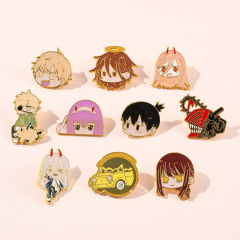 Cross-border Chainsaw Man Q-style Brooch: Denji, Pochita, and Makima – Fan-Made Metal Badge for Backpacks, Clothing, and Accessories