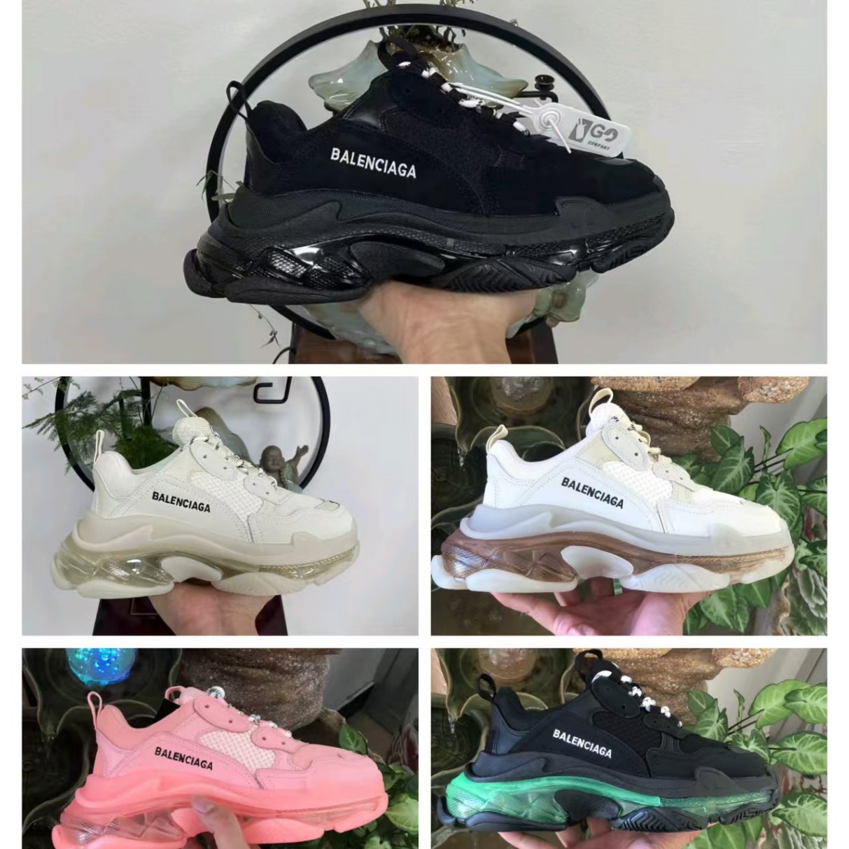 Paris second-generation six-layer crystal sole dad shoes, height-increasing soft sole, retro trendy fashion casual sports sneakers for men and women