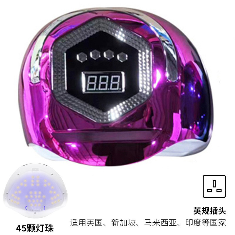 Lámpara de uñas inteligente con asa, pegamento de esmalte de uñas, lámpara para hornear para uñas 268W, secador de luz de fototerapia led de alta potencia