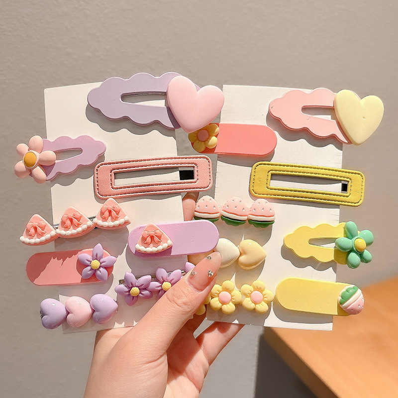 2024 nuevo clip BB de color lindo clip de cabello de boca de pato chica lateral clip de frange para niños tocado tarjeta de cabello rotura