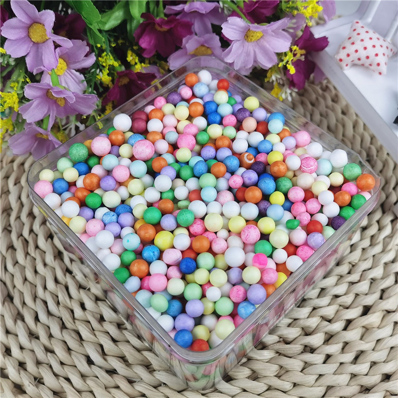 6-8毫米彩色泡沫颗粒保丽龙球装饰填充粒子泡沫球手工diy材料