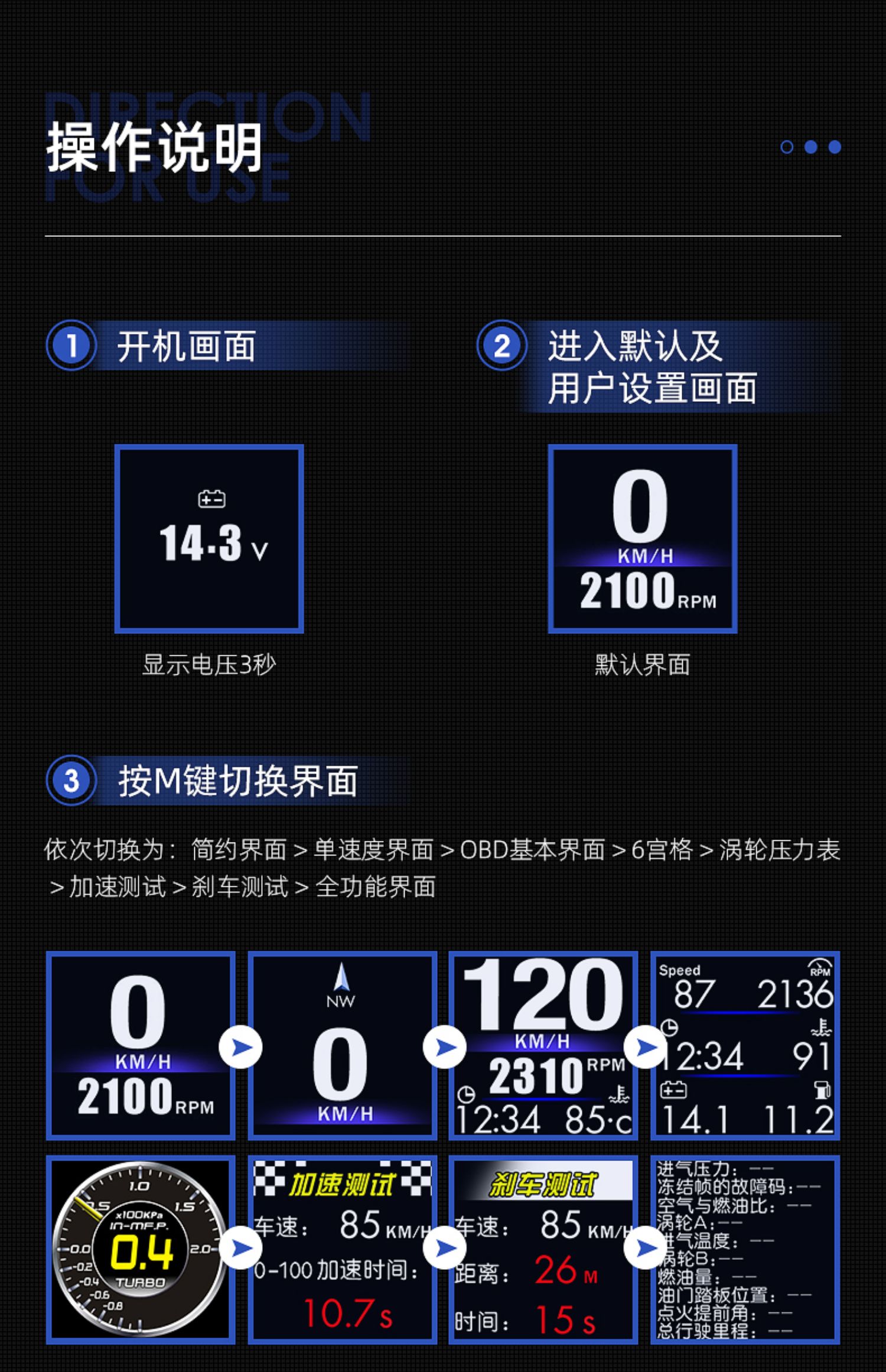 hud HeAd-up DisplAy CAr Multi-function obd High-definition Lcd Instrument Turbine Meter gps AutomAtic StArt And Stop A401