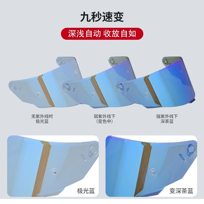 Dəbilqə (Kaska) aksesuarları Universal for Electric Scooters, Cool - color-changing-lenses-tt-aurora-blue-to-ice-blue