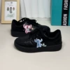Leather Black Stitch Style 2 Pink and Blue