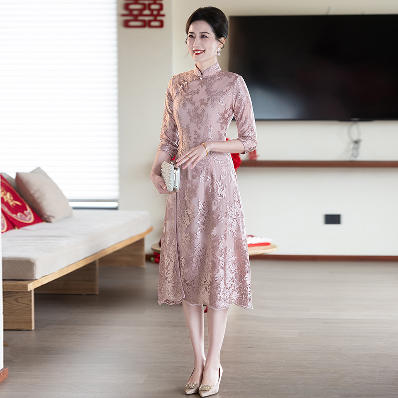 新中式风格结婚礼服高端喜婆婆婚宴装2026新款喜妈妈岳母高端旗袍
