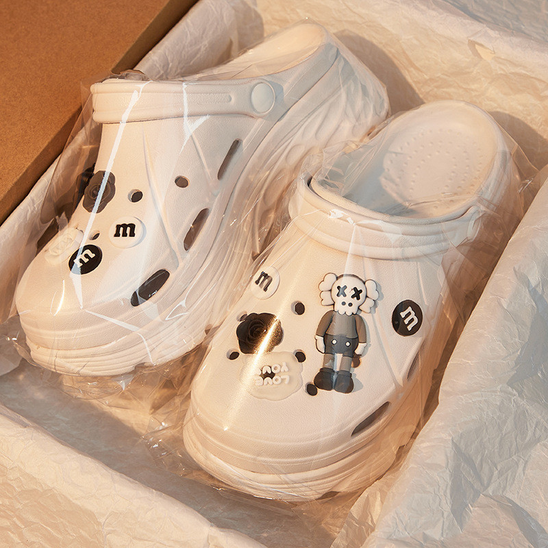 Slip-On Thick-Soled Clogs for Women, Early Spring New Style, Ultra-Comfortable Bubble Shoes, Non-Slip Beach Half-Closed Sandals