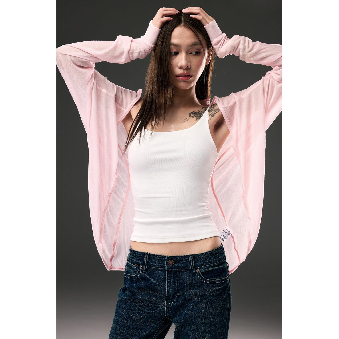 Pokiovo Summer New Solid Color Thin Long Sleeve Cardigan Women's Sun Protection Shirt Jacket Top Guangzhou Women's Clothing Wholesale