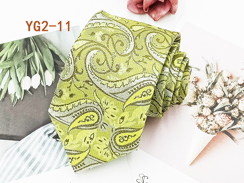 Corbata informal de negocios para hombre, en stock de fábrica, estilo nuevo atado a mano, diseño paisley, jacquard de poliéster y seda, 8 cm