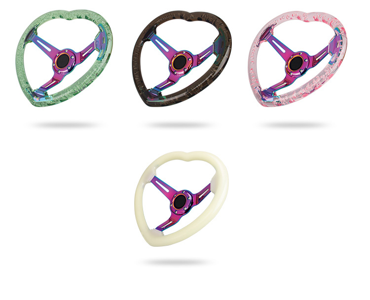 14inch Car Modification Acrylic Crystal Steering Wheel Transparent Racing Competition Quick Release Steering Wheel 350mm