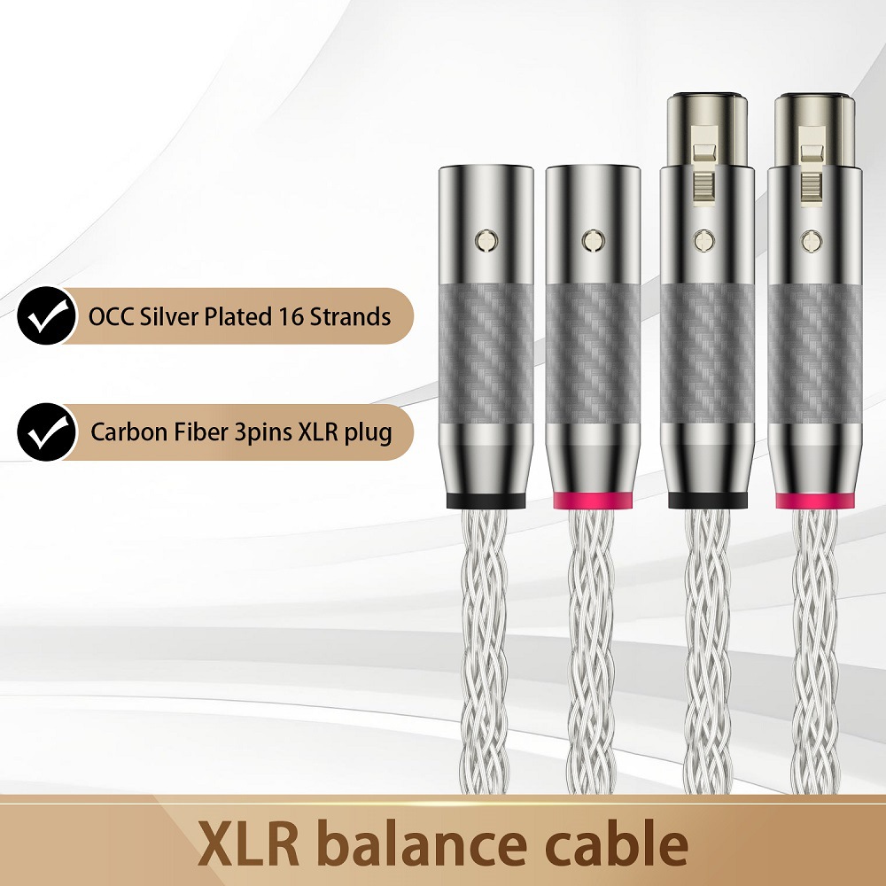 8AG single crystal silver fever Cannon balance audio line HiFi audio mixer microphone XLR male and female microphone line