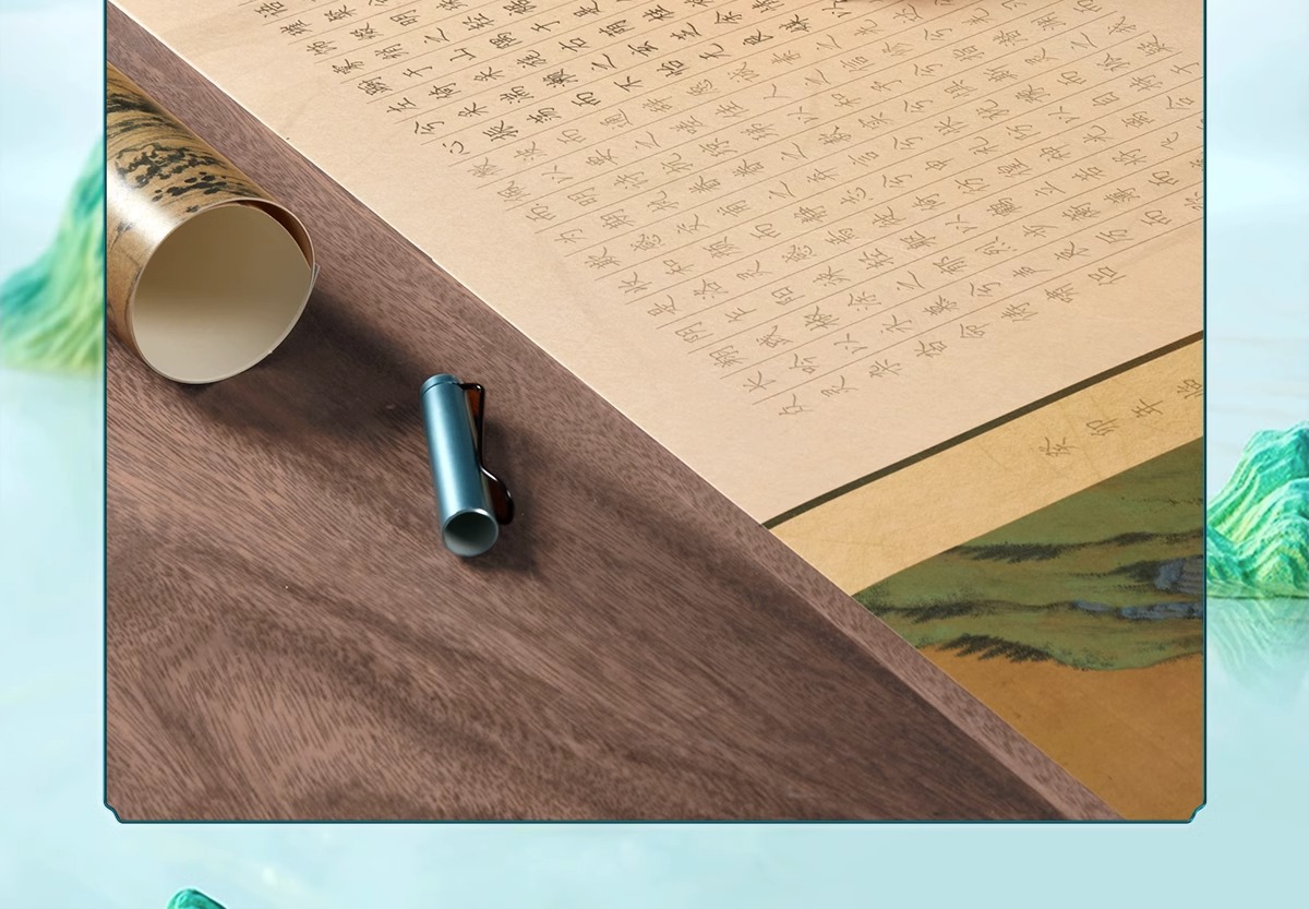 【中国直邮】 六品堂 长卷轴字帖 5张套装 送钢笔 临摹练字 成人正楷 硬笔书法 送礼 礼品