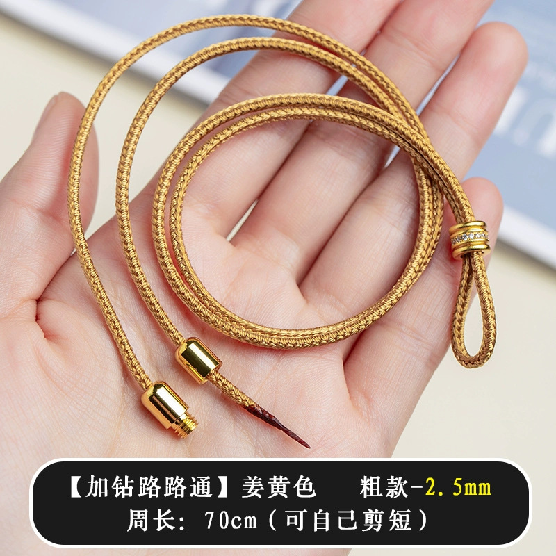 Ping An de alta gama cuerdas de collar colgante de oro cuerdas de mano tejida ocho tesoros brújula anillo cabeza de Buda