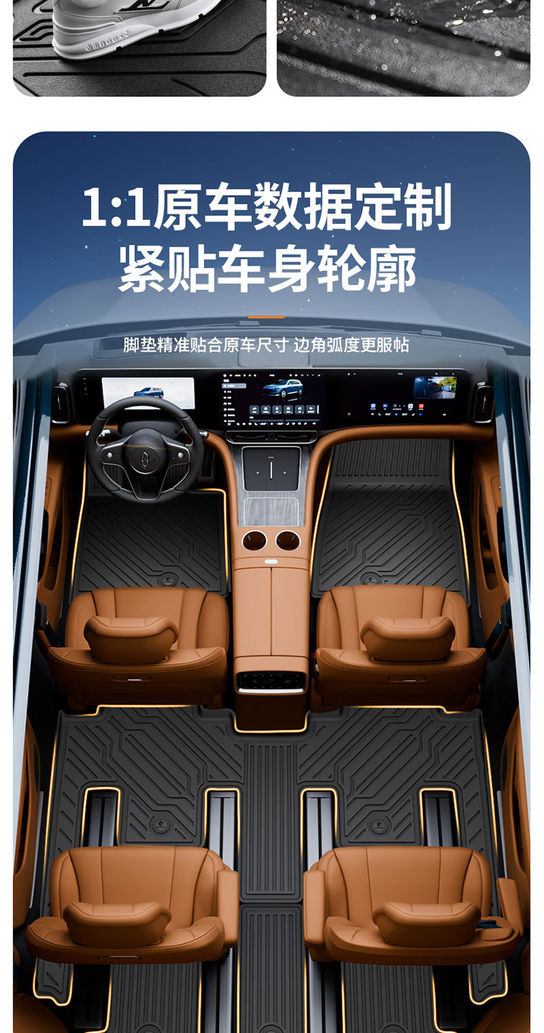 Suitable for Aito M5 M6 M7 M8 M9 Special Vehicles, All-Weather Tpe Car Floor Mats and Vehicle Accessories