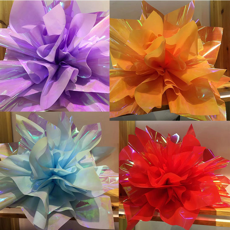 七彩缤纷平安果包装纸圣诞节平安夜发光纸