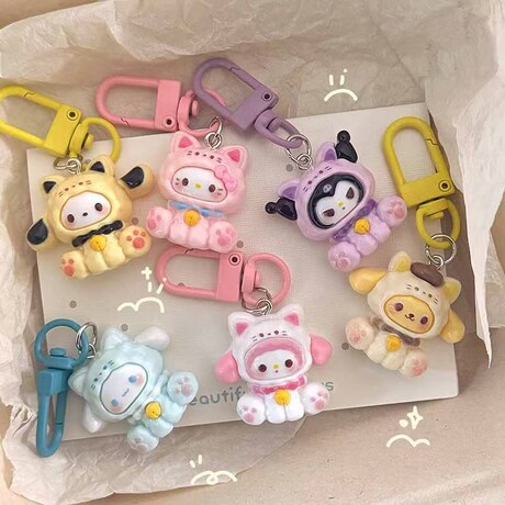 Sanrio Keychains Cute Little Bell Sanrio Pendant Cartoon Keychain Girl's Bag Dec