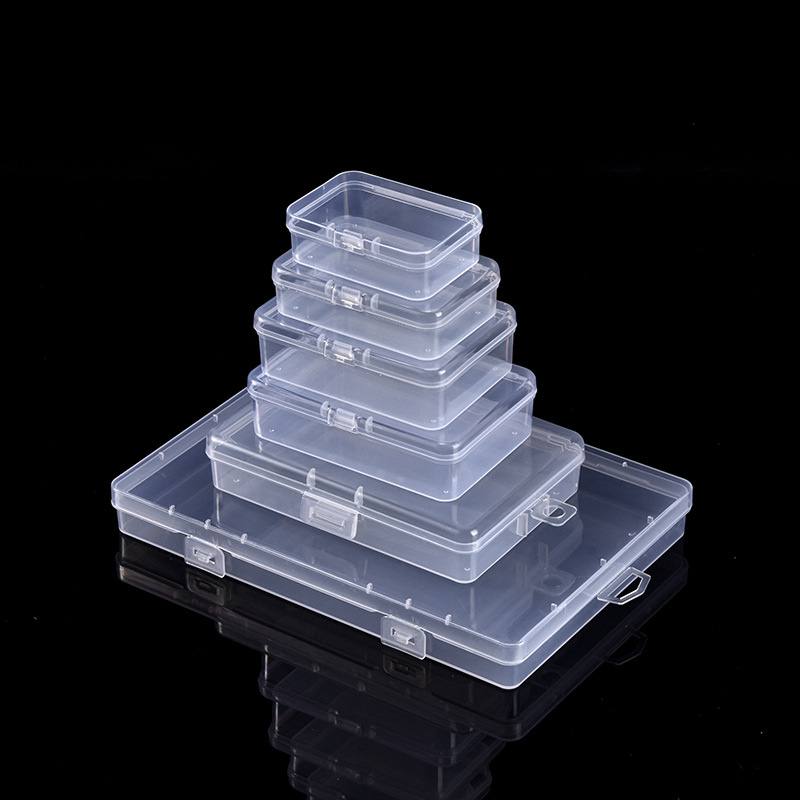 长方形多规格pp塑料盒咕卡收纳盒透明收纳零件盒小产品带盖包装盒