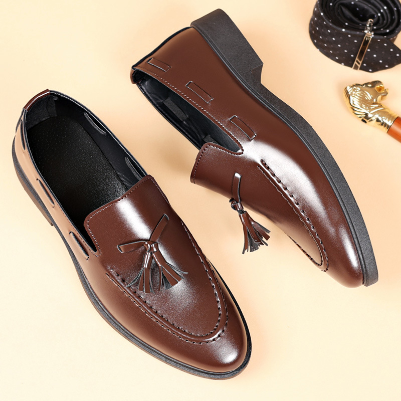 Zapatos Lefu con borlas de otoño, traje juvenil de todo fósforo, zapatos de cuero, versión coreana de los hombres, zapatos de los hombres británicos, zapatos de frijoles de padrino, marea