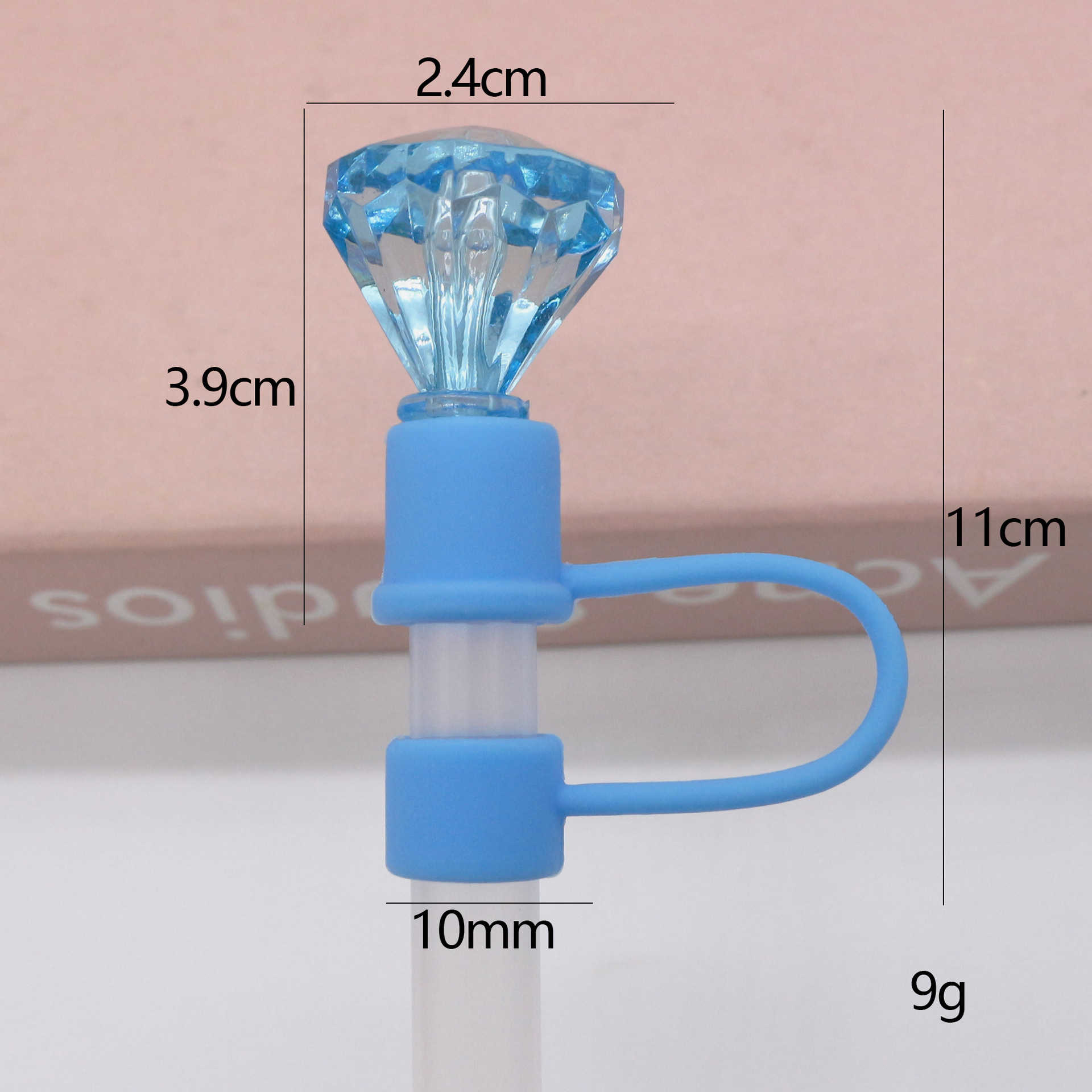 Tapón para pajita de 10 mm más vendido en Amazon, cubierta de silicona de grado alimenticio para pajita, tapón para pajita con diseño de dibujos animados en 3D, stock disponible del fabricante.