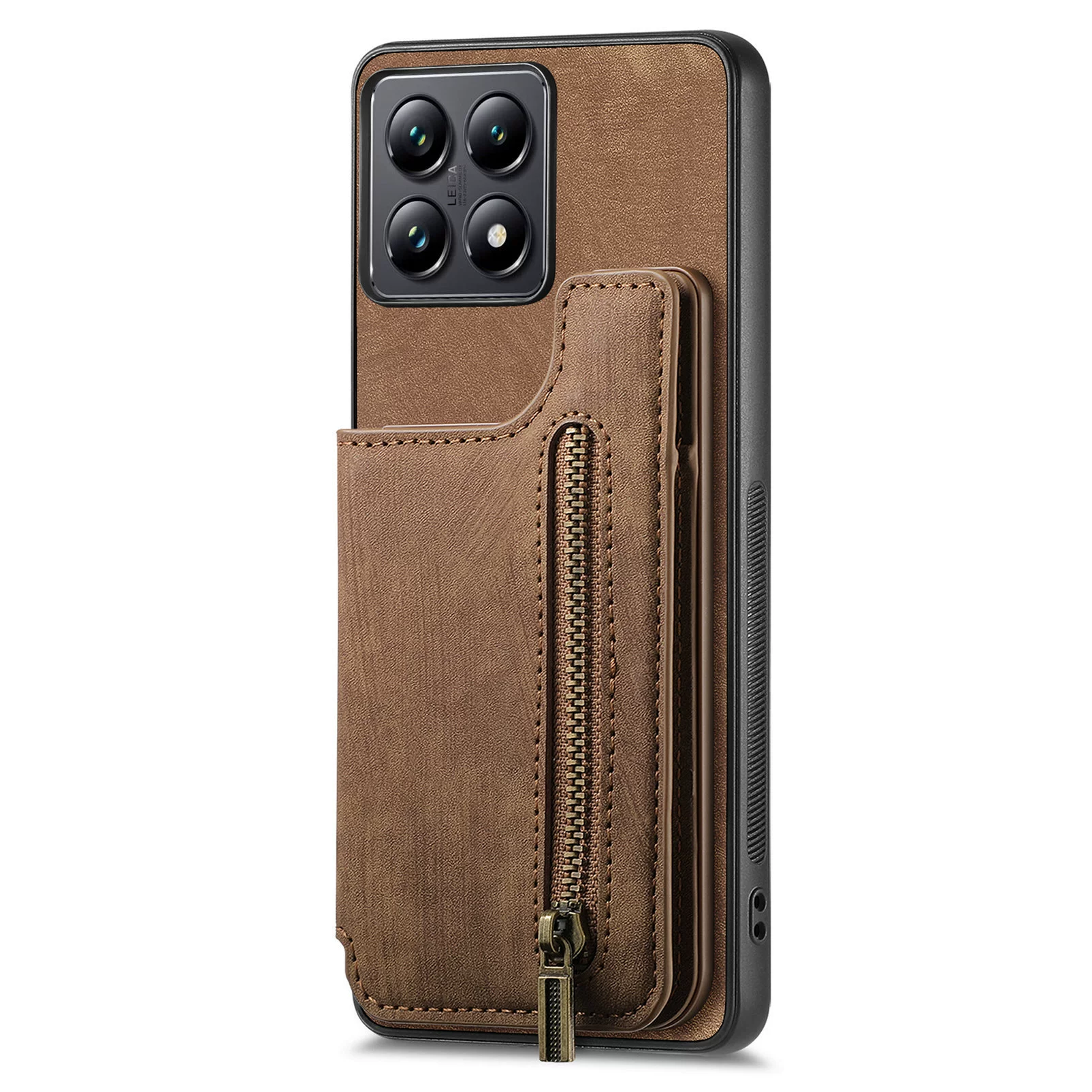 Совместимый чехол-кошелек с молнией в ретро-стиле для Xiaomi 14T, Poco F7 / Poco X7 Pro, задняя крышка для карт и телефона