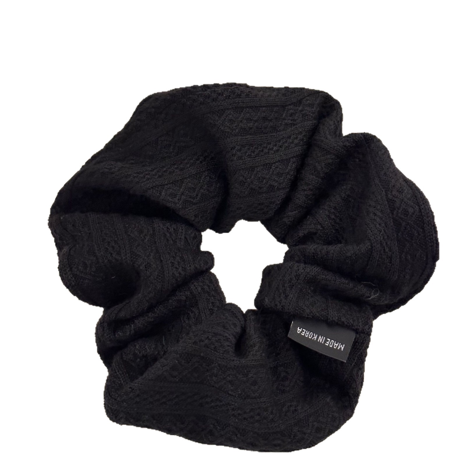 Patrón nacional retro anillo de cabello de intestino grueso tejido francés polifacé tela sólida cuerda de cabello coreana adornos de cabello de cabello de color curry para mujeres