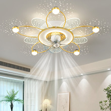 风扇灯吸顶灯2024年新款智能创意摇头卧室灯现代简约大气房间灯具