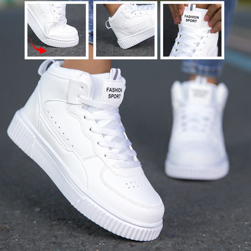 Large Size New Breathable Lightweight Casual Versatile Sports Style Campus Shoes for Men and Women, Trendy White Shoes That Make Feet Look Smaller, Low-Top