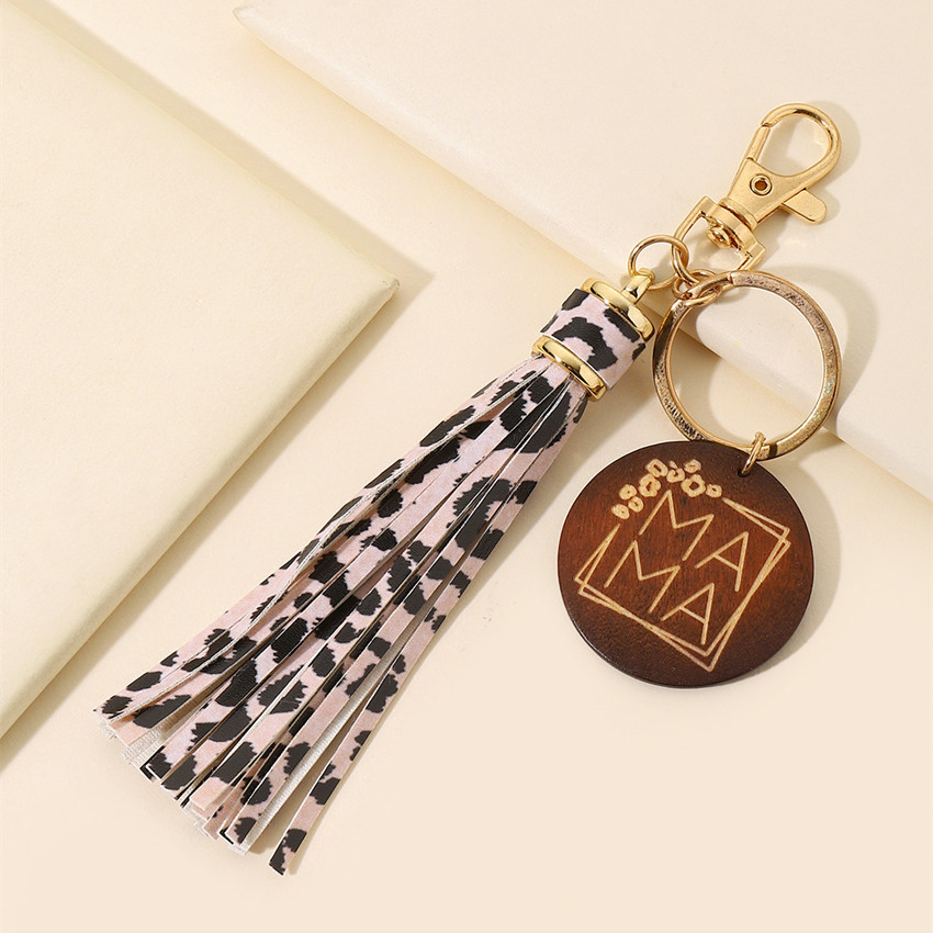17g Weight Keychain Classification 1 Piece Quantity Casual, Holiday, Daily Occasion Pu Leather Material Mother'S Day Festival Letter, Tassel Pattern Unisex Gender Modern Style Style Modern Style Letter Tassel Pu Leather Mother'S Day Unisex Keychain 25