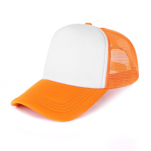 Cross-border new style breathable light plate blank sponge mesh hat sun protection sun protection embroidery printing logo mesh baseball hat