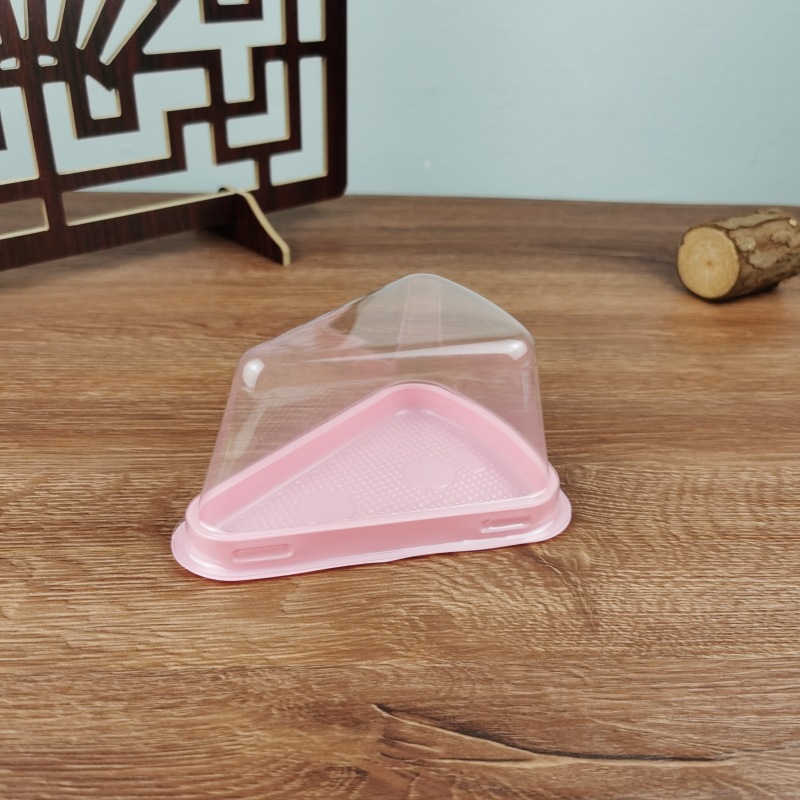 Caja de pastel de triángulo mousse pieza de corte Caja de crema multicapa de 8 pulgadas Caja de embalaje transparente de plástico desechable