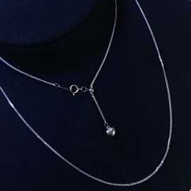 铂金爱心肖邦项链PT900万能调节链60cm女款百搭2g结实不易断带证