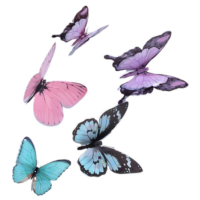 Nuevo PVC tridimensional mariposa accesorios tarjeta impermeable flor regalo decoración flor tienda accesorios hechos a mano material de bricolaje