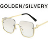 Advanced metal capacious sunglasses, glasses, high-quality style, Korean style, internet celebrity