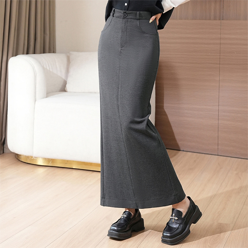 Professional Bodycon Skirt, Stretchy Pencil Skirt with Back Slit, 2026 Spring Straight Long Skirt for Women, One-Piece Wholesale