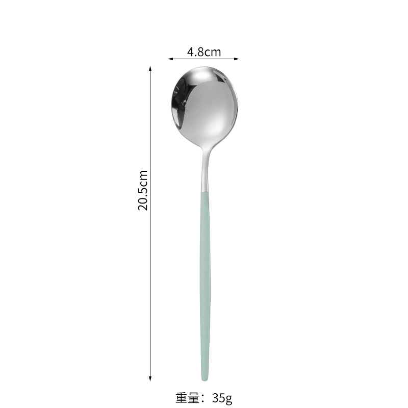 Cuchillo de filete occidental, tenedor, cuchara de postre Vajilla transfronteriza de 4 piezas Amazon Acero inoxidable portugués cuchillo, tenedor y traje de cuchara