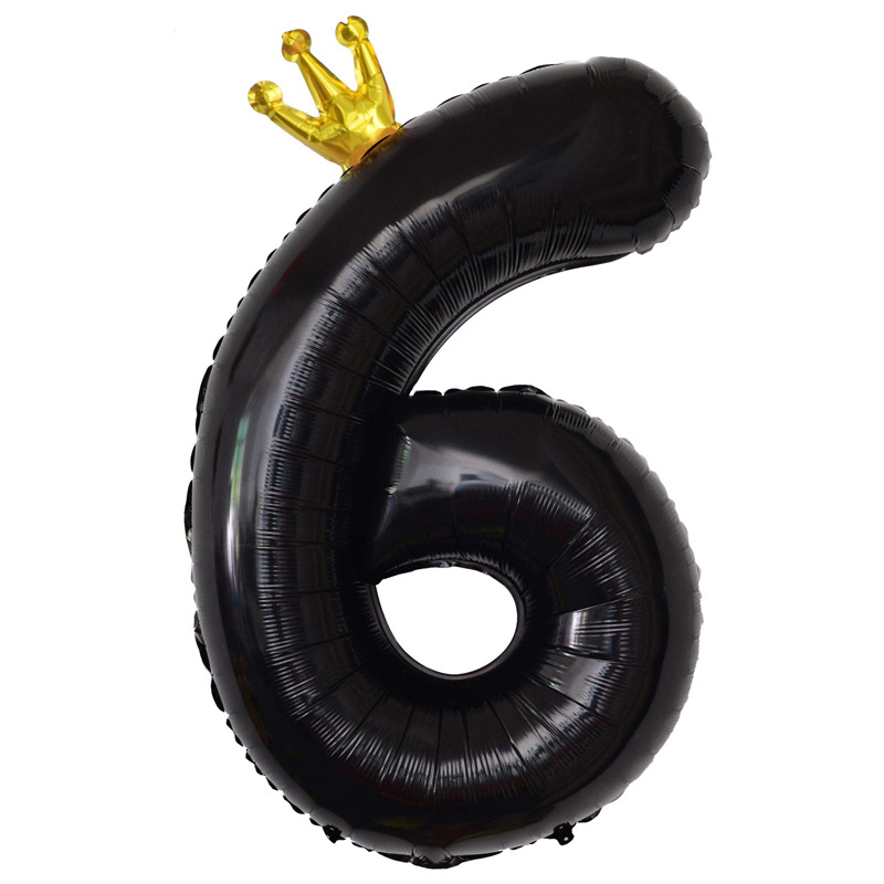 Amazon nuevo 40 pulgadas de una sola pieza corona globo digital decoración de la fiesta de cumpleaños globo digital grande