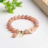 Organic bracelet solar-powered natural stone jade flower-shaped, universal accessory, simple and elegant design