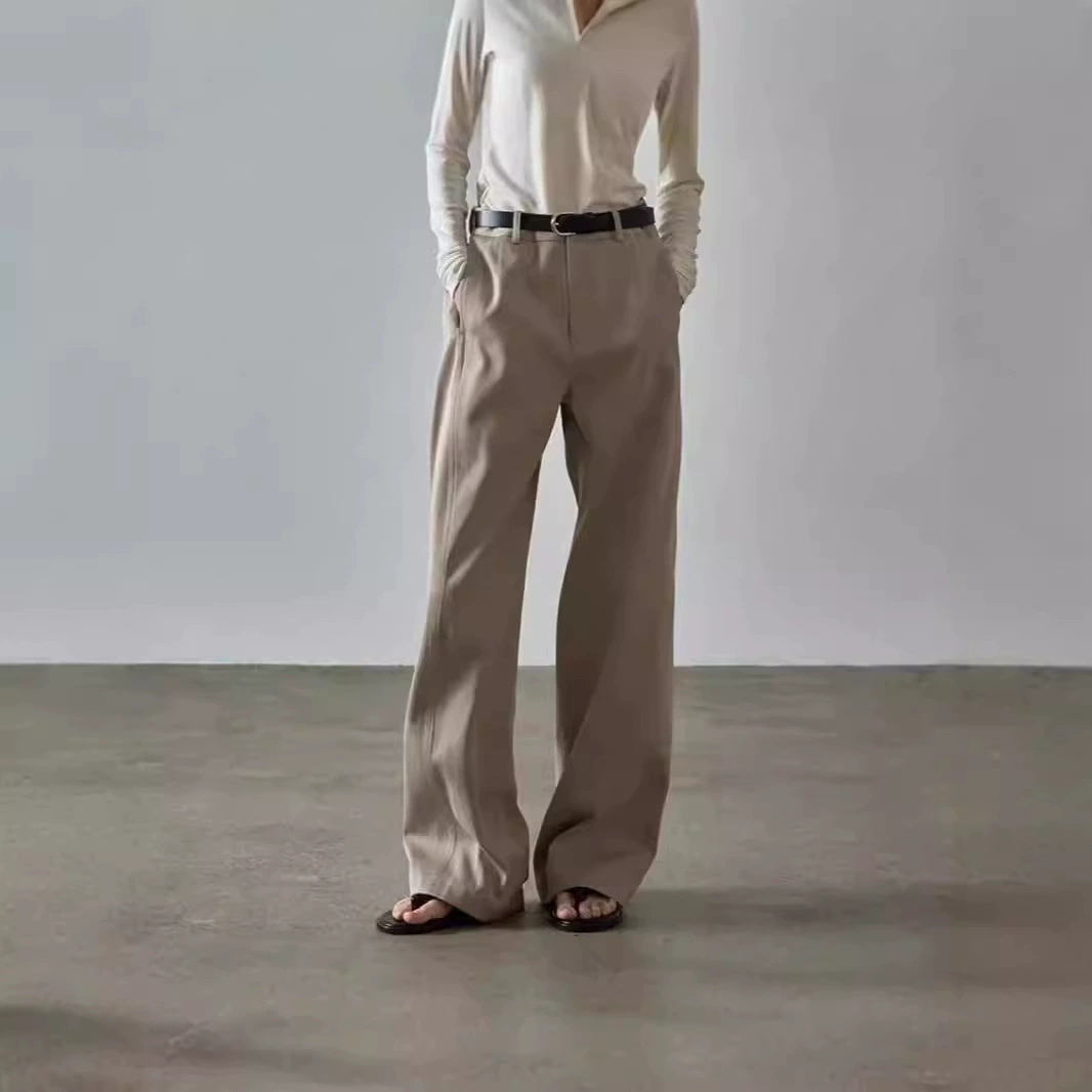 Женские брюки L*W CL*SSIC, весна-осень 2025, новые, универсальные, высокая талия, зауженные прямые, широкие