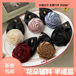 手工花布料玫瑰花朵手缝立体假花贴补丁衣服T恤修补装饰贴衣服贴