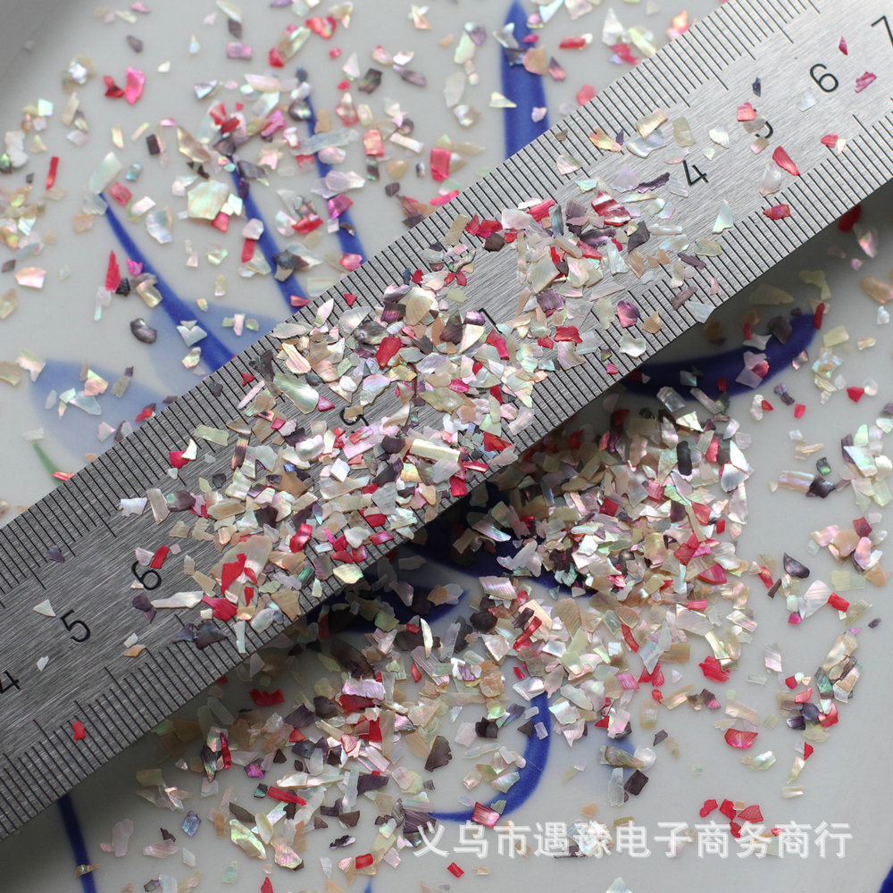 New 1-3mm ultra-thin colorful abalone shellfish fragments nail art irregular shell sequins diy nail jewelry wholesale