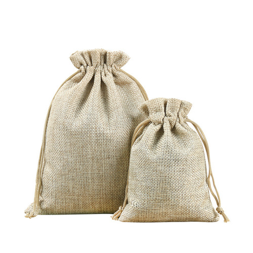 Direct selling colorful linen bunch pocket jewelry packaging drawstring small linen sachet empty bag linen gift storage bag