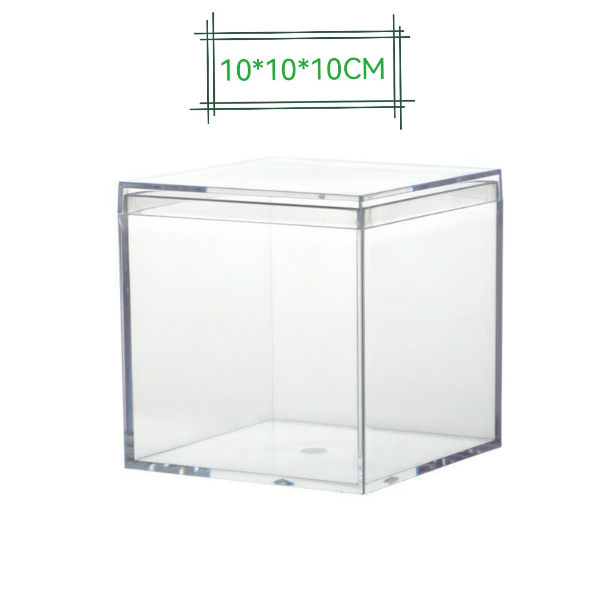 10*10 caja de moldeo por inyección cuadrada PS caja de caramelo con tapa caja de plástico transparente caja de visualización de la decoración