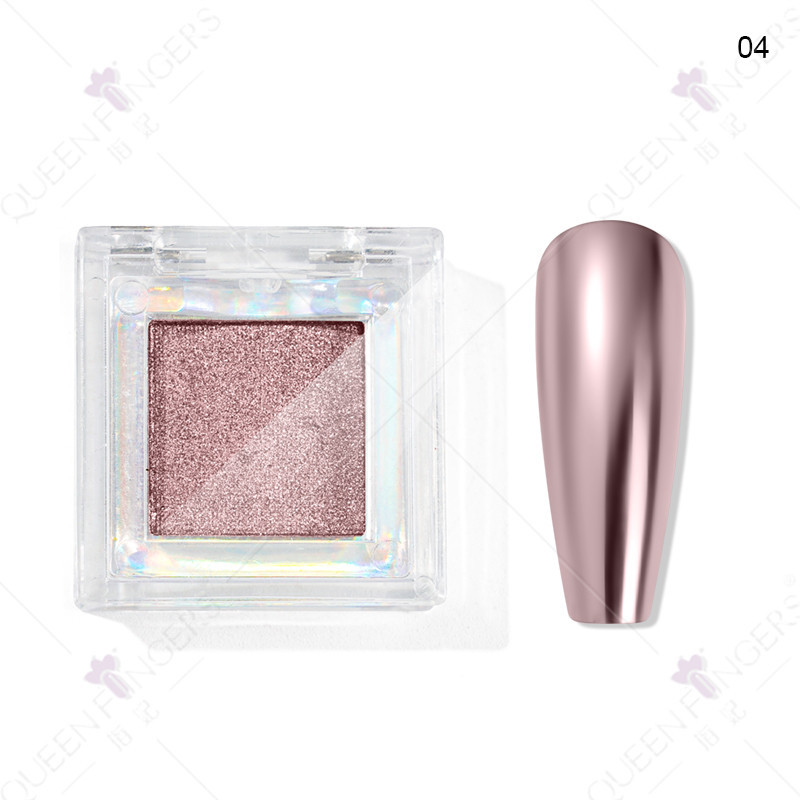 Nuevo brillo de uñas color sólido espejo mágico polvo cuadrado caja brillo láser polvo de titanio polvo de oro polvo de hadas polvo de sombra de ojos en polvo