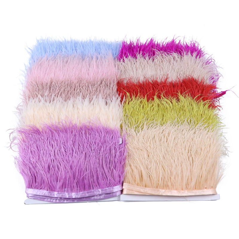 Wence Feather Factory Direct Sales Selected Natural Ostrich Feather Fabric Edge 6-8cm Skirt Stage Decoration Shoe Bag Accessories Wence Feather Factory Direct Sales Selected Natural Ostrich Feather Fabric Edge 6-8cm Skirt Stage Decoration Shoe Bag Accessories