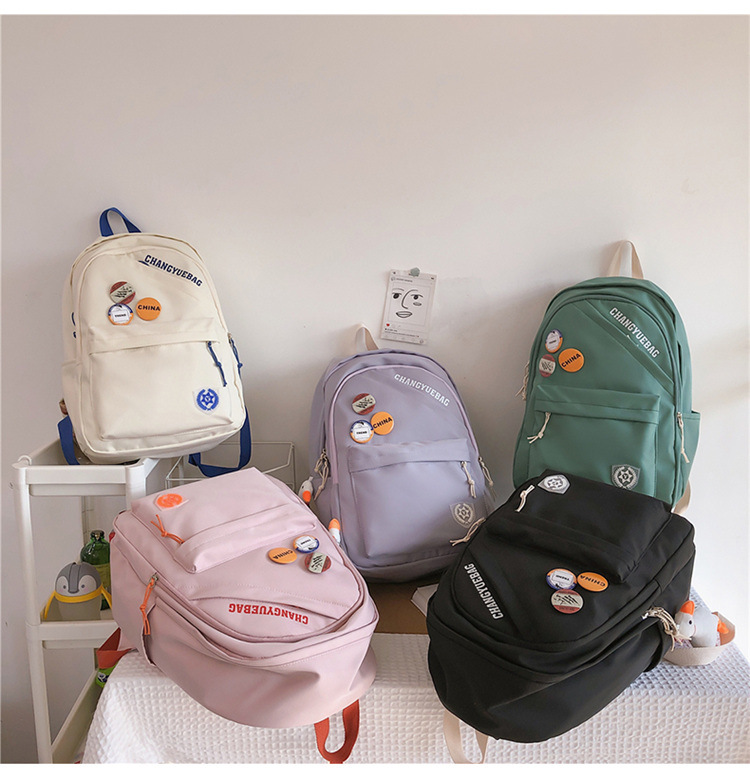 Korean Version Of Simple Backpack College Style Hit Color Cute Schoolbag display picture 5