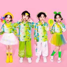 儿童啦啦队演出服多巴胺小学生运动会开幕式服装衬衫班服合唱服秋